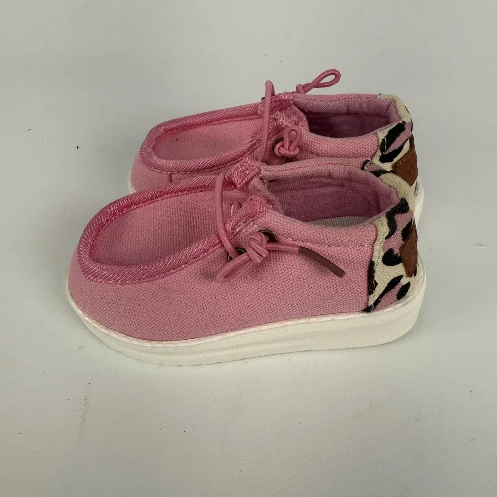 Hey Dude Wendy Funk Leo Cream/Pink Leopard Toddler Shoes-‎ MISSING SIZE